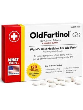 Old Fartinol Funny Gag Gift Mints 120 Sugar-Free Tablets Birthday Joke Gift